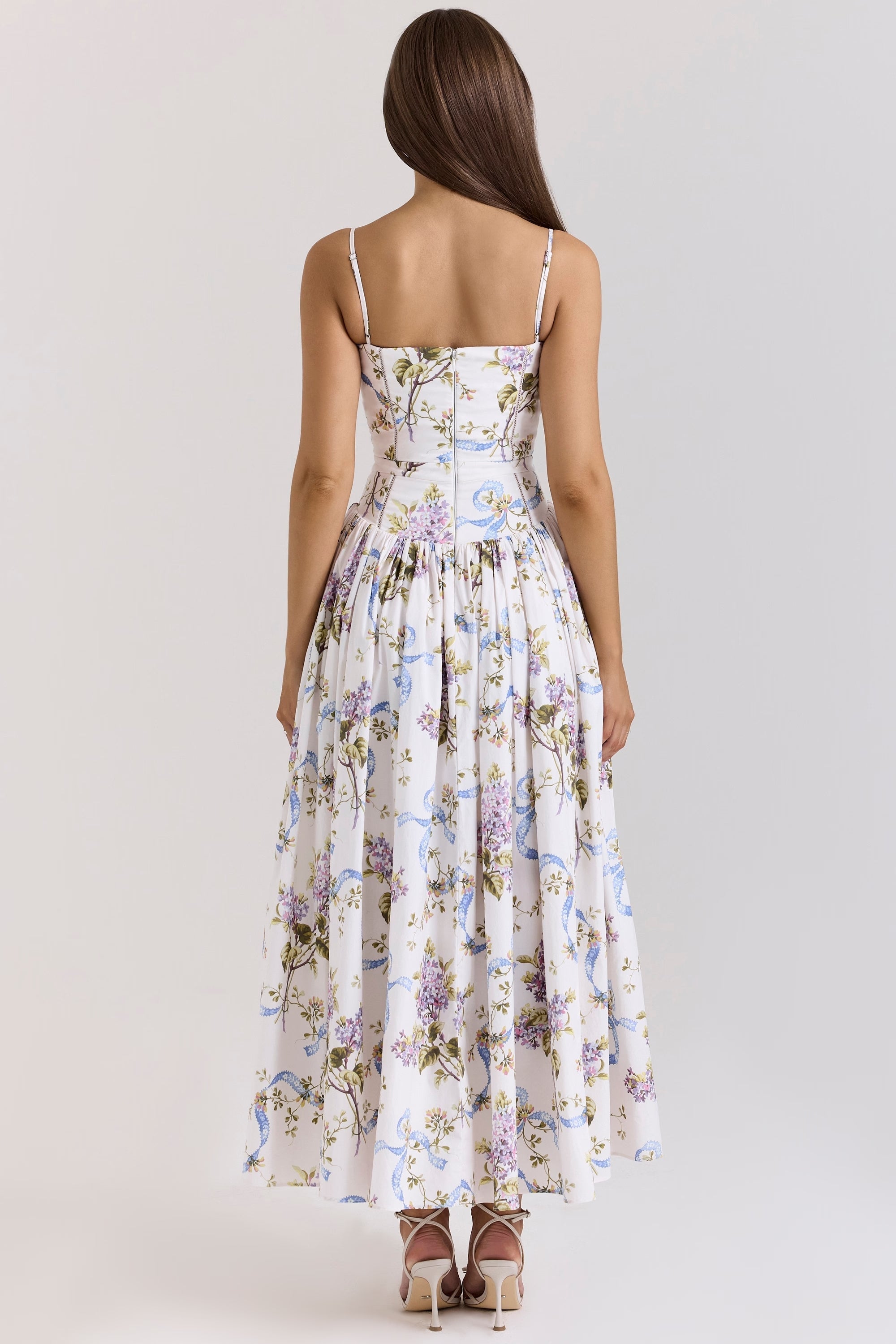 Parven – Corset bodice – Floral midi dress-15148418531712-Santi Vento Atelier