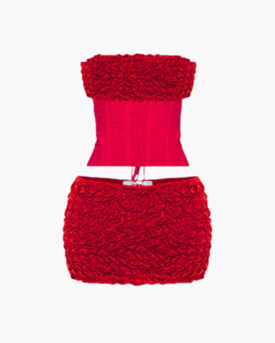 Pervenche – Structured boning – Lace-up two-piece set-15140856824192-Santi Vento Atelier