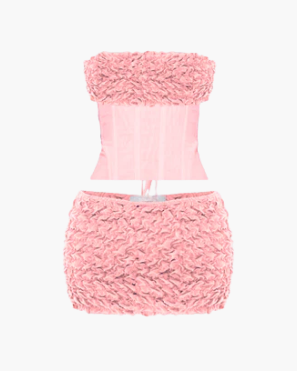 Pervenche – Structured boning – Lace-up two-piece set-15140856824192-Santi Vento Atelier