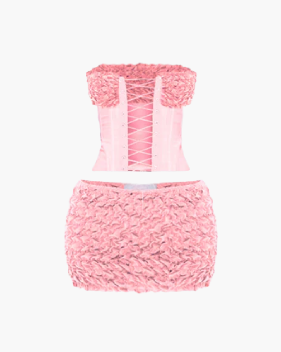 Pervenche – Structured boning – Lace-up two-piece set-15140856824192-Santi Vento Atelier