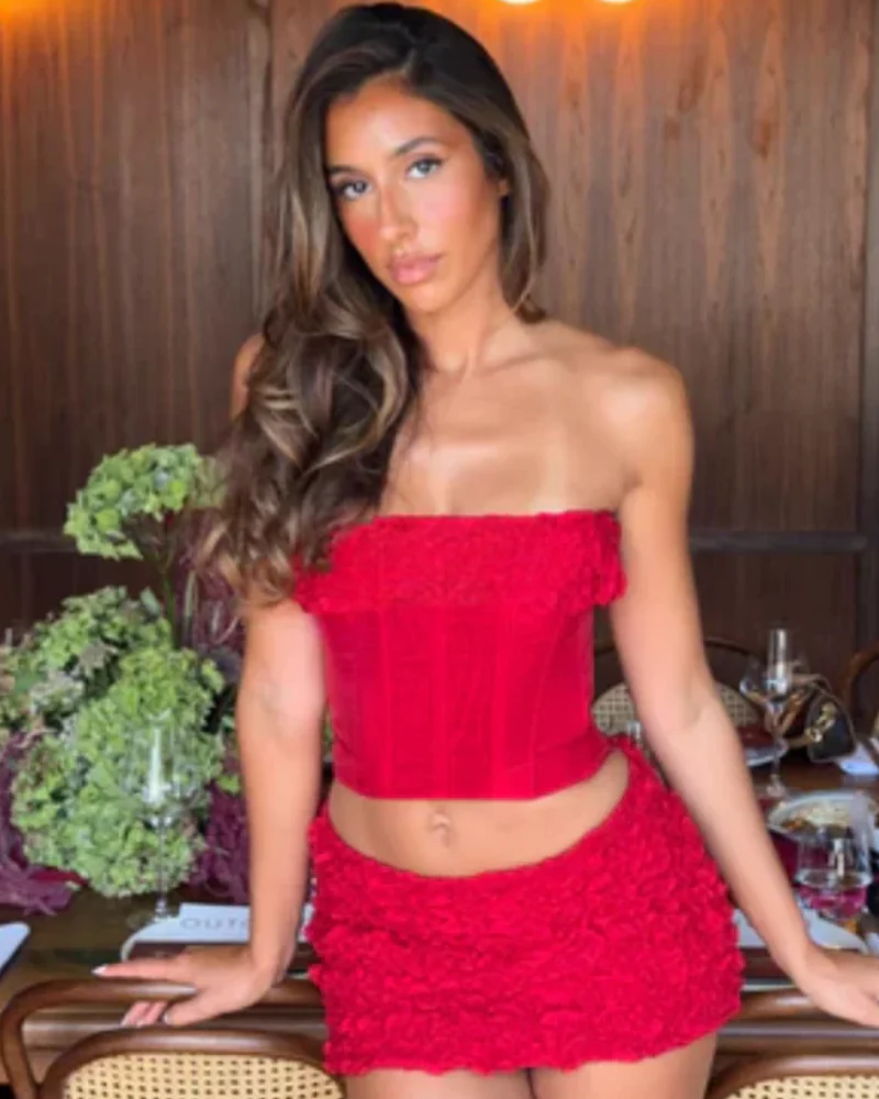 Pervenche – Structured boning – Lace-up two-piece set-15140856824192-Santi Vento Atelier