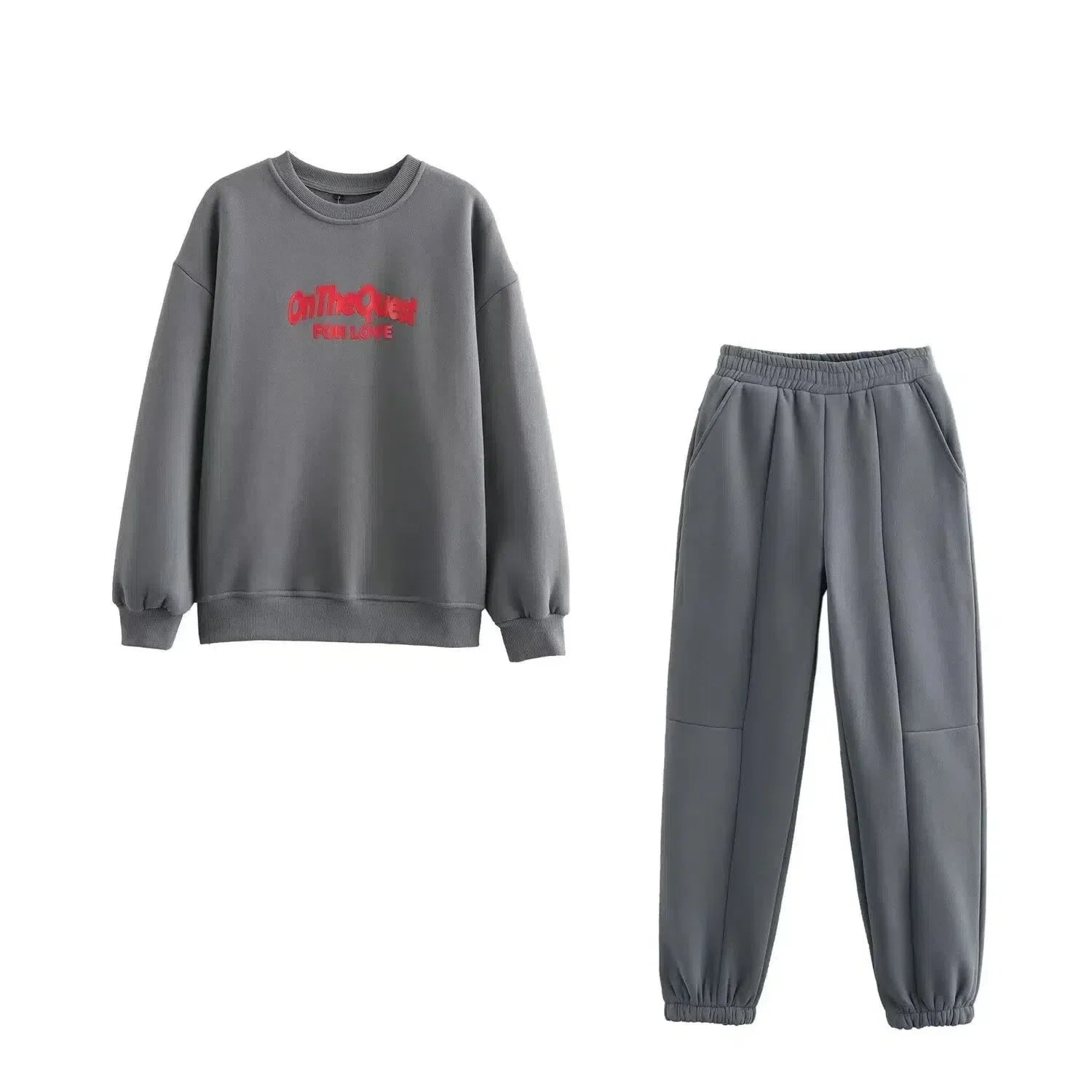 Riven – Crew neck sweatshirt & jogger-style pants – Lounge set-15141242175872-Santi Vento Atelier
