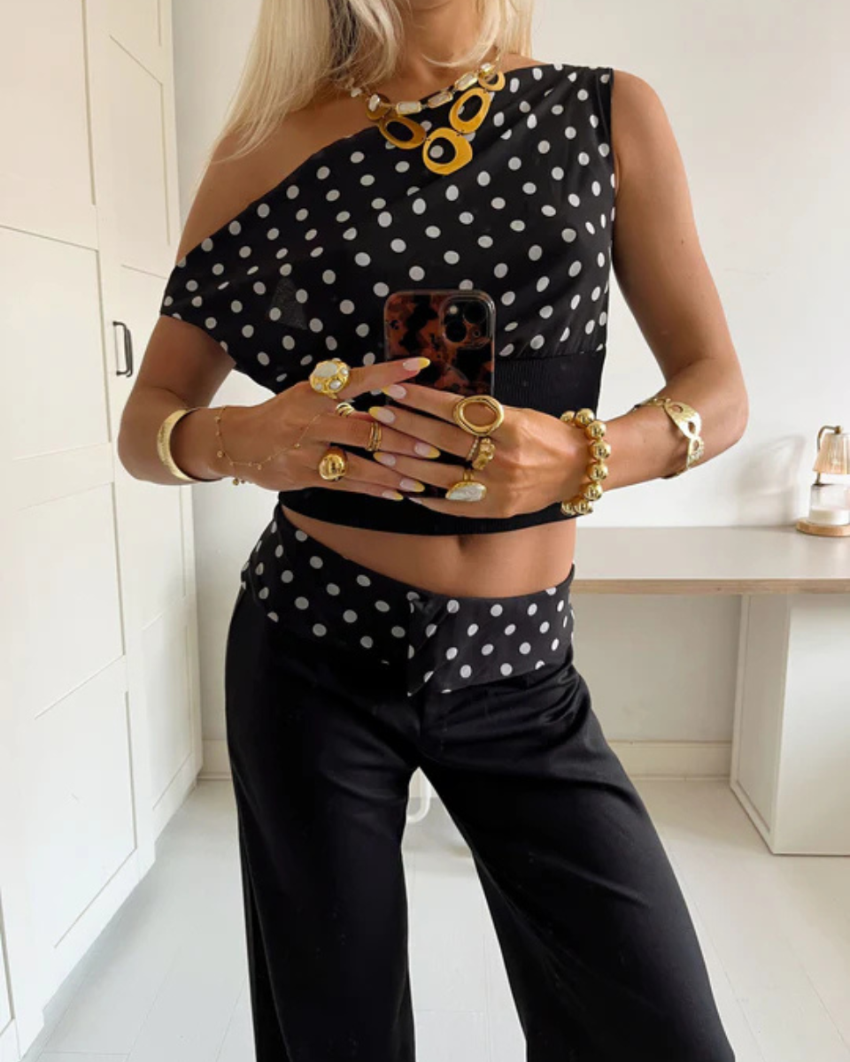 Rivolina – One-shoulder cut – Crop top-15139035316608-Santi Vento Atelier