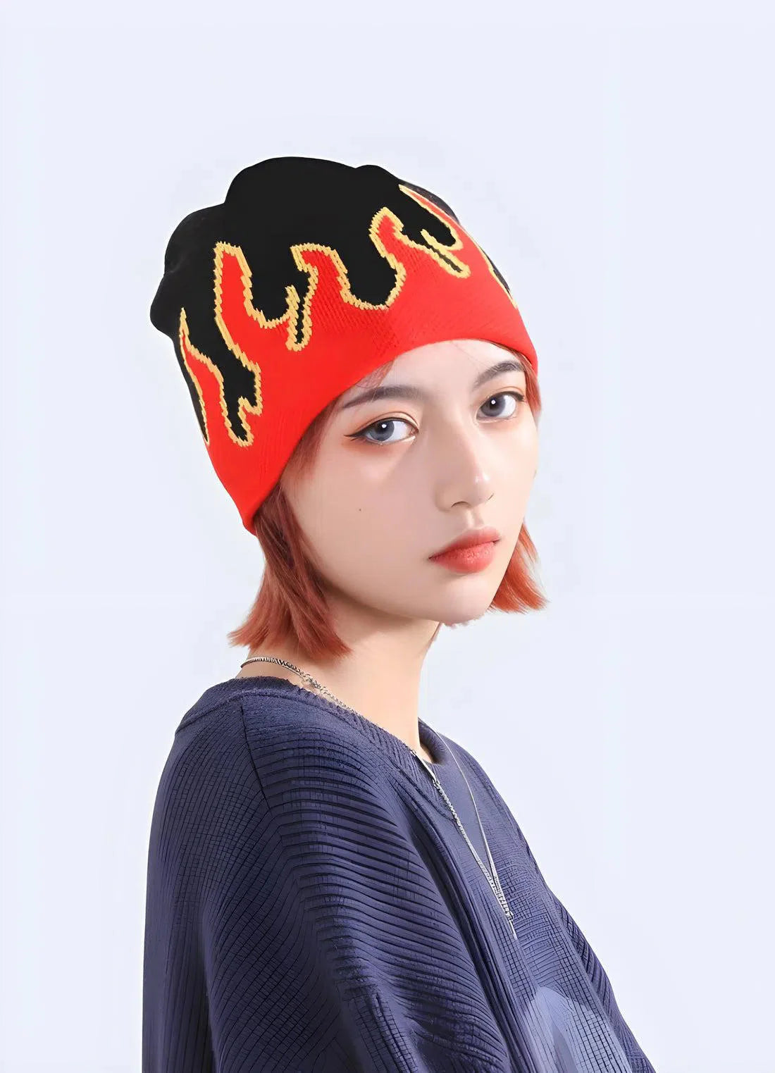 Rosalisse – Rib-knit flame – Beanie-15137968161152-Santi Vento Atelier