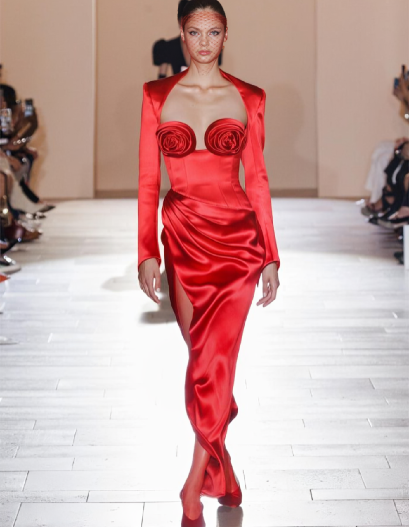 Rosavina – Sculpted rose detail – Satin evening gown-15155706790272-Santi Vento Atelier