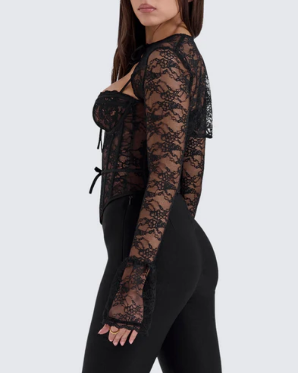 Saffira – Romantic lace – Long-sleeve corset top-15140897915264-Santi Vento Atelier