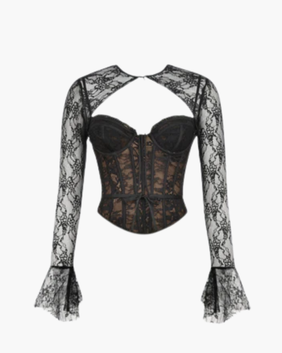 Saffira – Romantic lace – Long-sleeve corset top-15140897915264-Santi Vento Atelier
