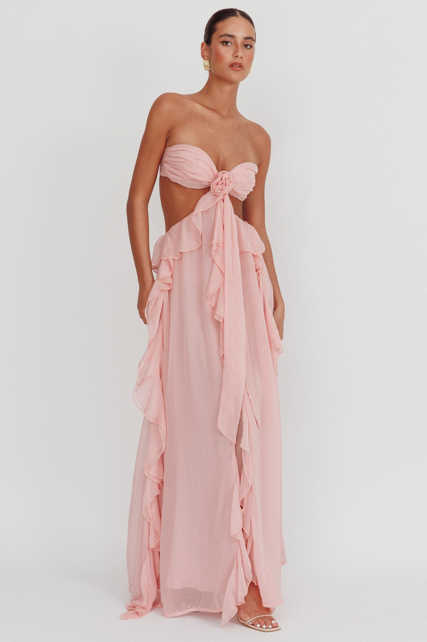Sandra – Romantic ruffle detail – Maxi dress-15168502661504-Santi Vento Atelier