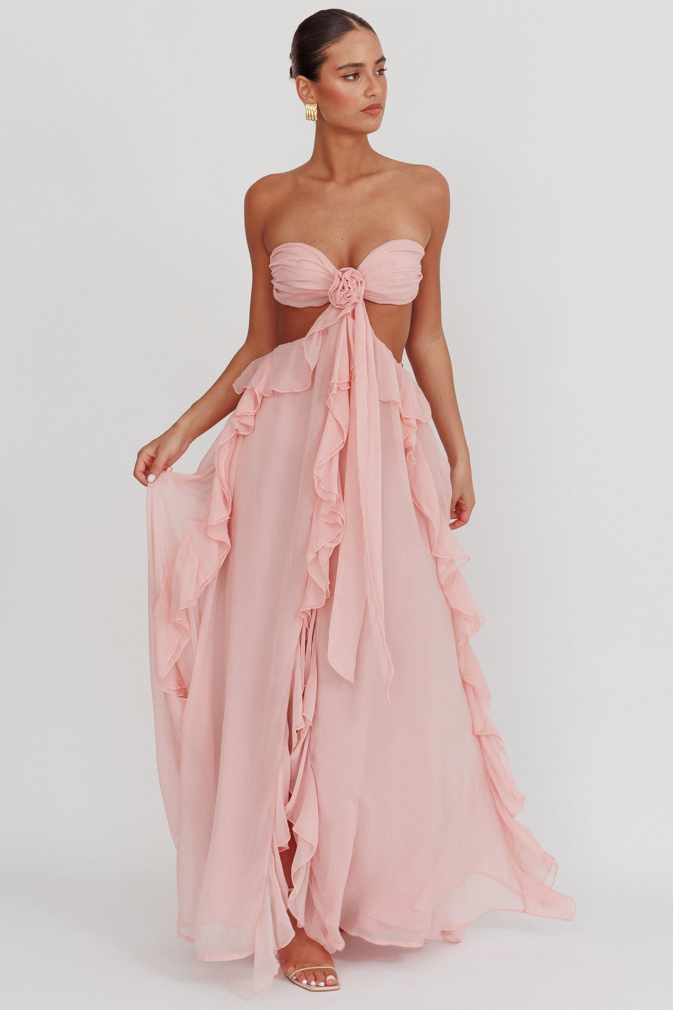 Sandra – Romantic ruffle detail – Maxi dress-15168502661504-Santi Vento Atelier
