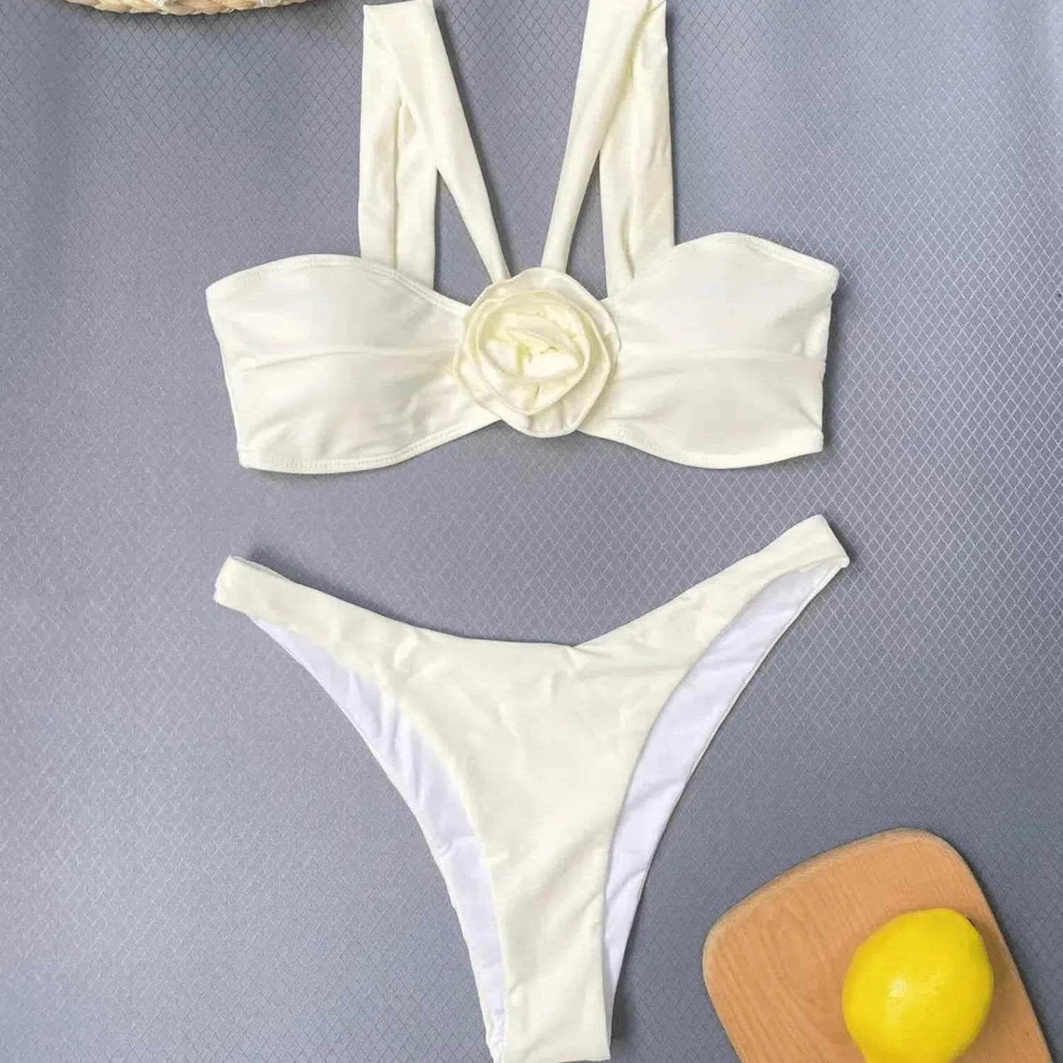 Satie Élégance Set – White – Floral gathered skirt-15138008367488-Santi Vento Atelier