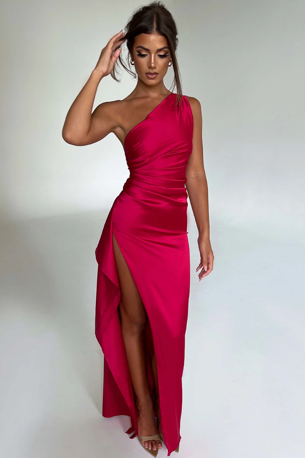 Scarlette – Satin drape – One shoulder evening gown-15150994489728-Santi Vento Atelier
