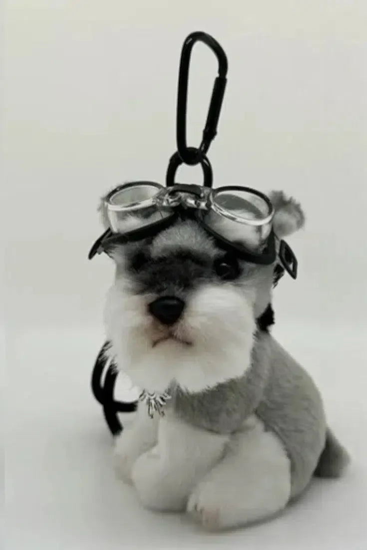 Schnauzer Aviator – Playful design – Bag charm-15137985790336-Santi Vento Atelier