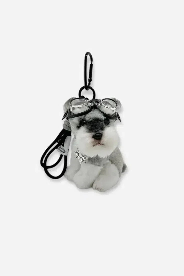Schnauzer Aviator – Playful design – Bag charm-15137985790336-Santi Vento Atelier