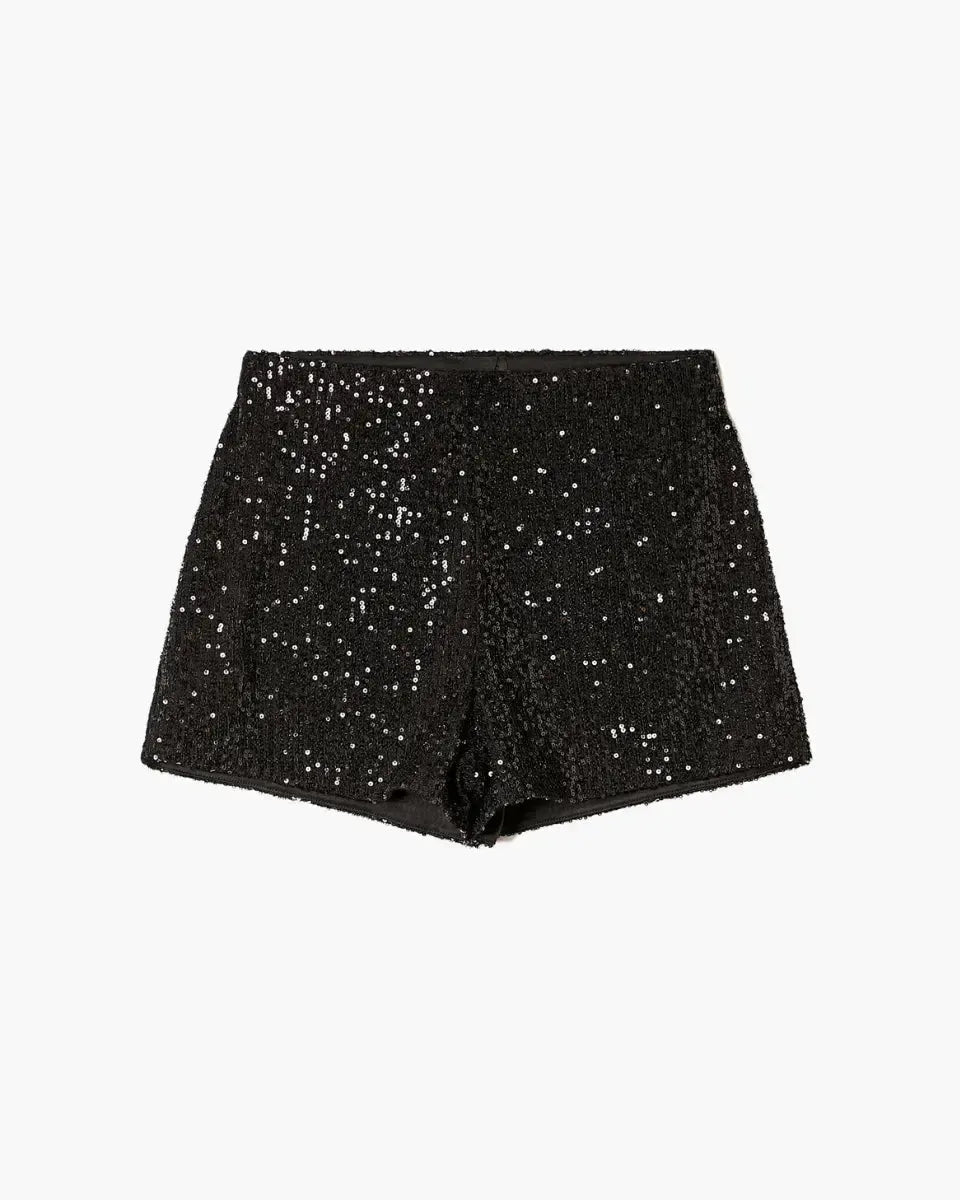 Selora – Sequin details – Velvet party shorts-15140932977024-Santi Vento Atelier