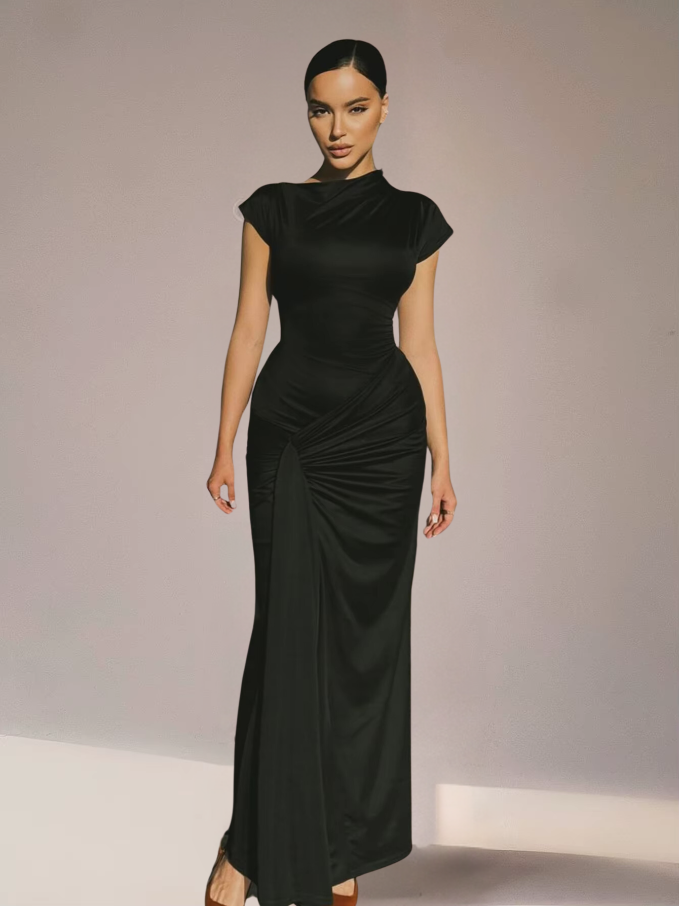 Seraphina – Elegant draped design – Maxi dress-15139767353728-Santi Vento Atelier