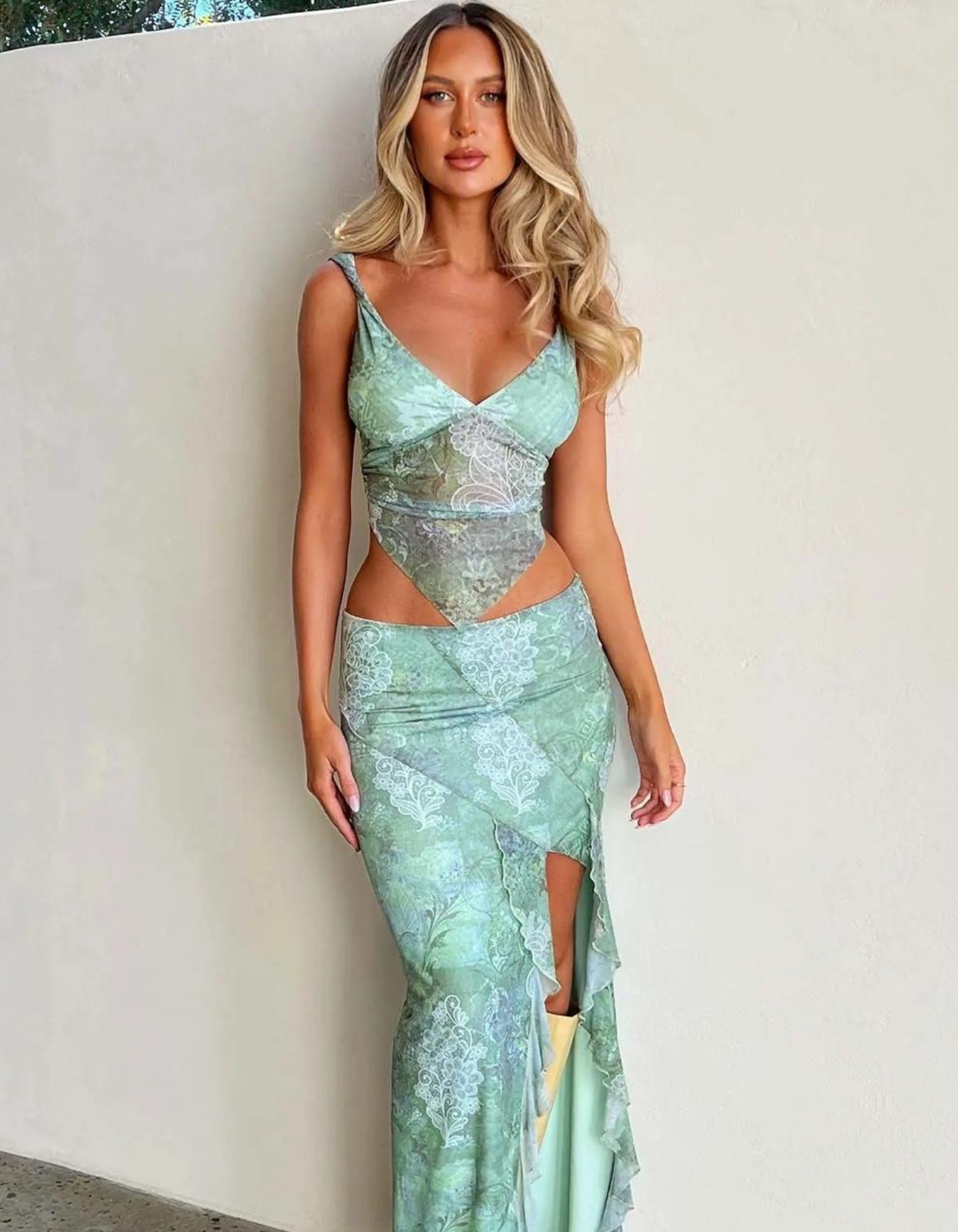 Serelina – Sheer panel – Two-piece skirt set-15148418957696-Santi Vento Atelier