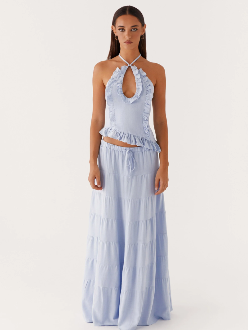 Serelline – Ruffle detail – Halter co-ord set-15157950906752-Santi Vento Atelier