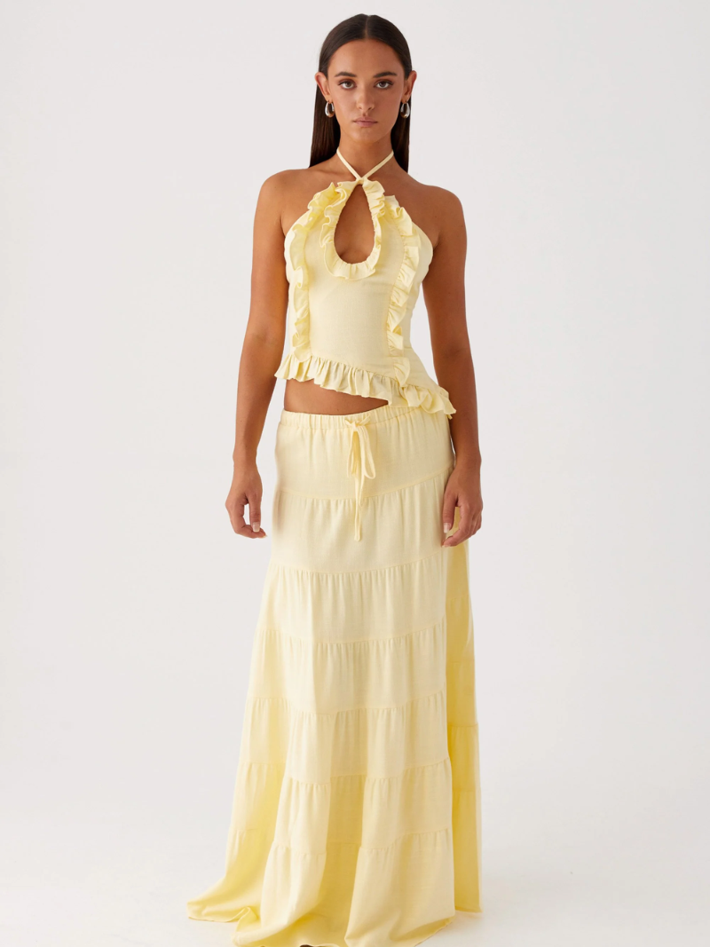 Serelline – Ruffle detail – Halter co-ord set-15157950906752-Santi Vento Atelier