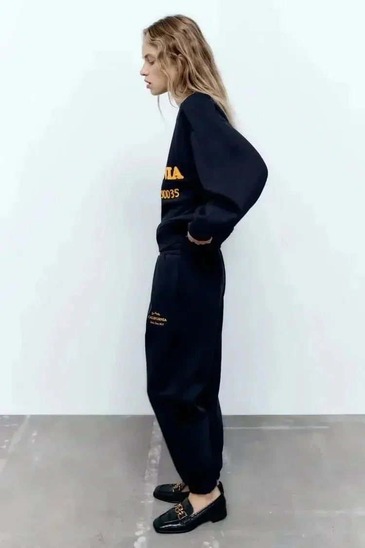 Sierra – Crew neck sweatshirt & jogger-style pants – California lounge set-15141242438016-Santi Vento Atelier