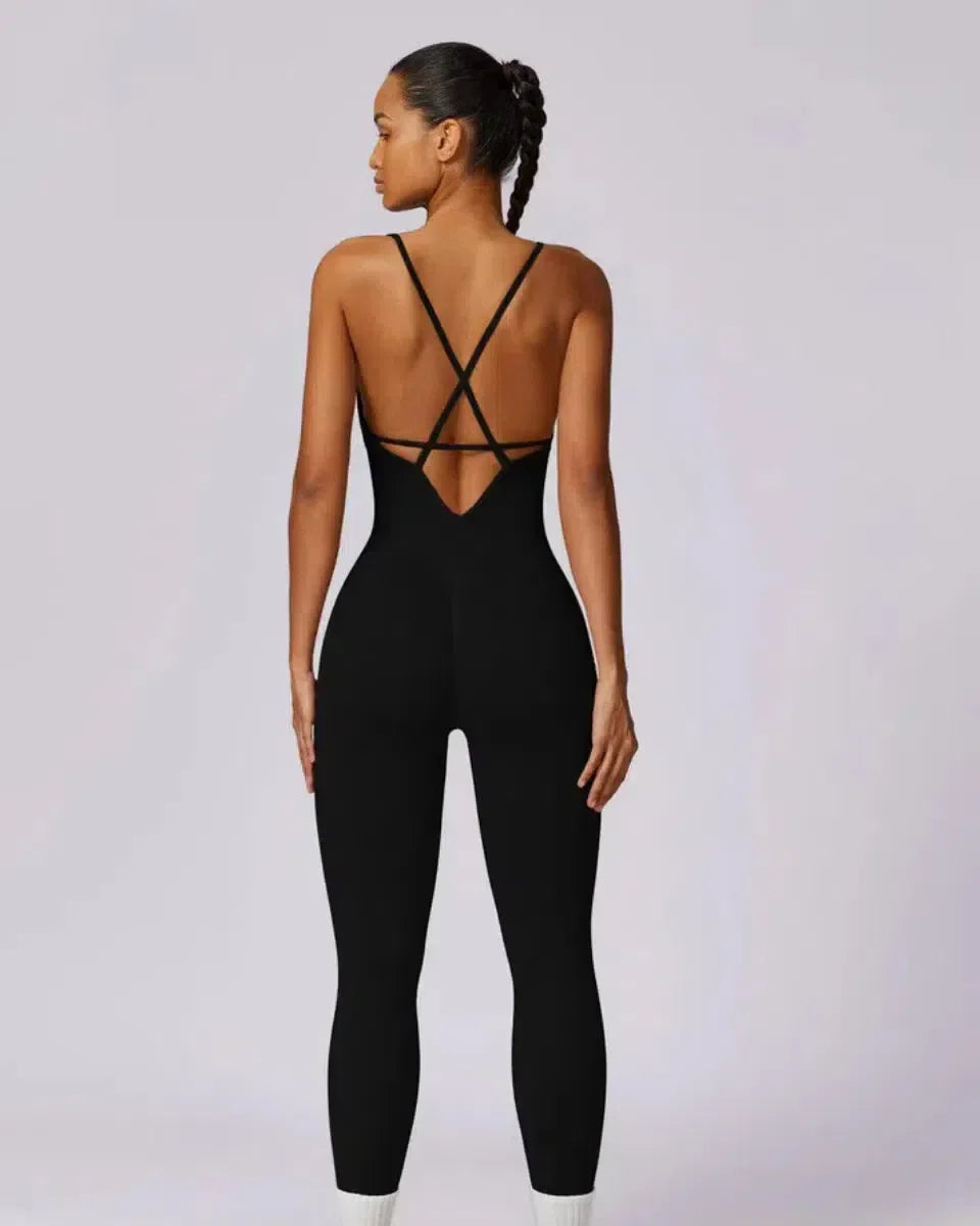 Solara – V-neckline – Modern active jumpsuit-15137996865920-Santi Vento Atelier