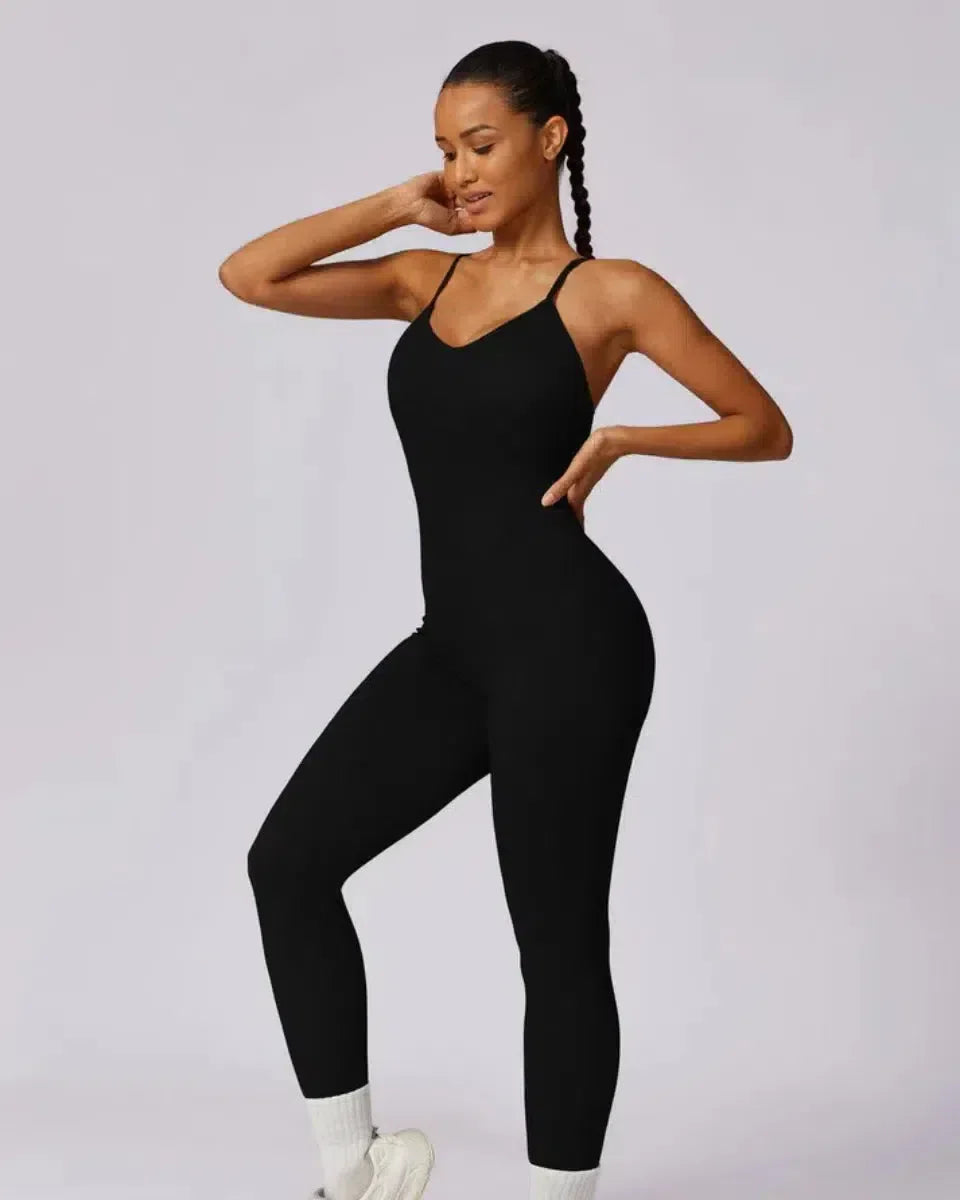 Solara – V-neckline – Modern active jumpsuit-15137996865920-Santi Vento Atelier