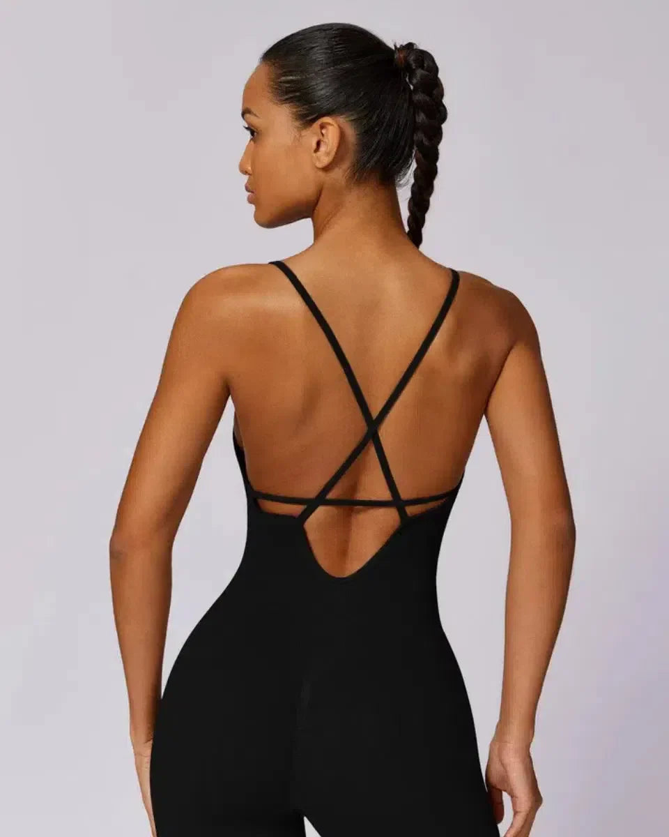 Solara – V-neckline – Modern active jumpsuit-15137996865920-Santi Vento Atelier