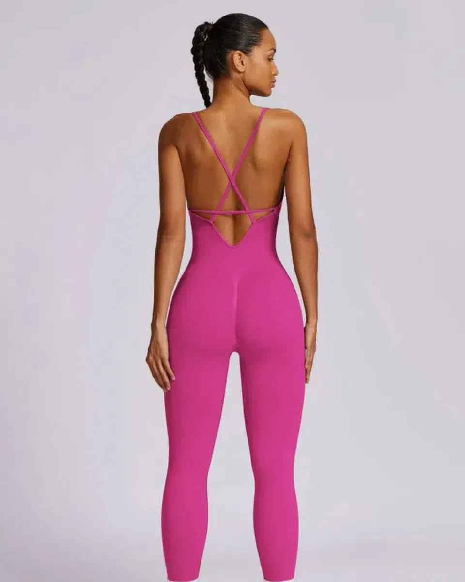 Solara – V-neckline – Modern active jumpsuit-15137996865920-Santi Vento Atelier