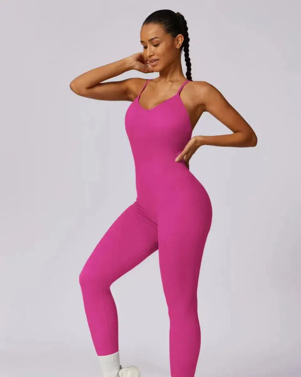 Solara – V-neckline – Modern active jumpsuit-15137996865920-Santi Vento Atelier