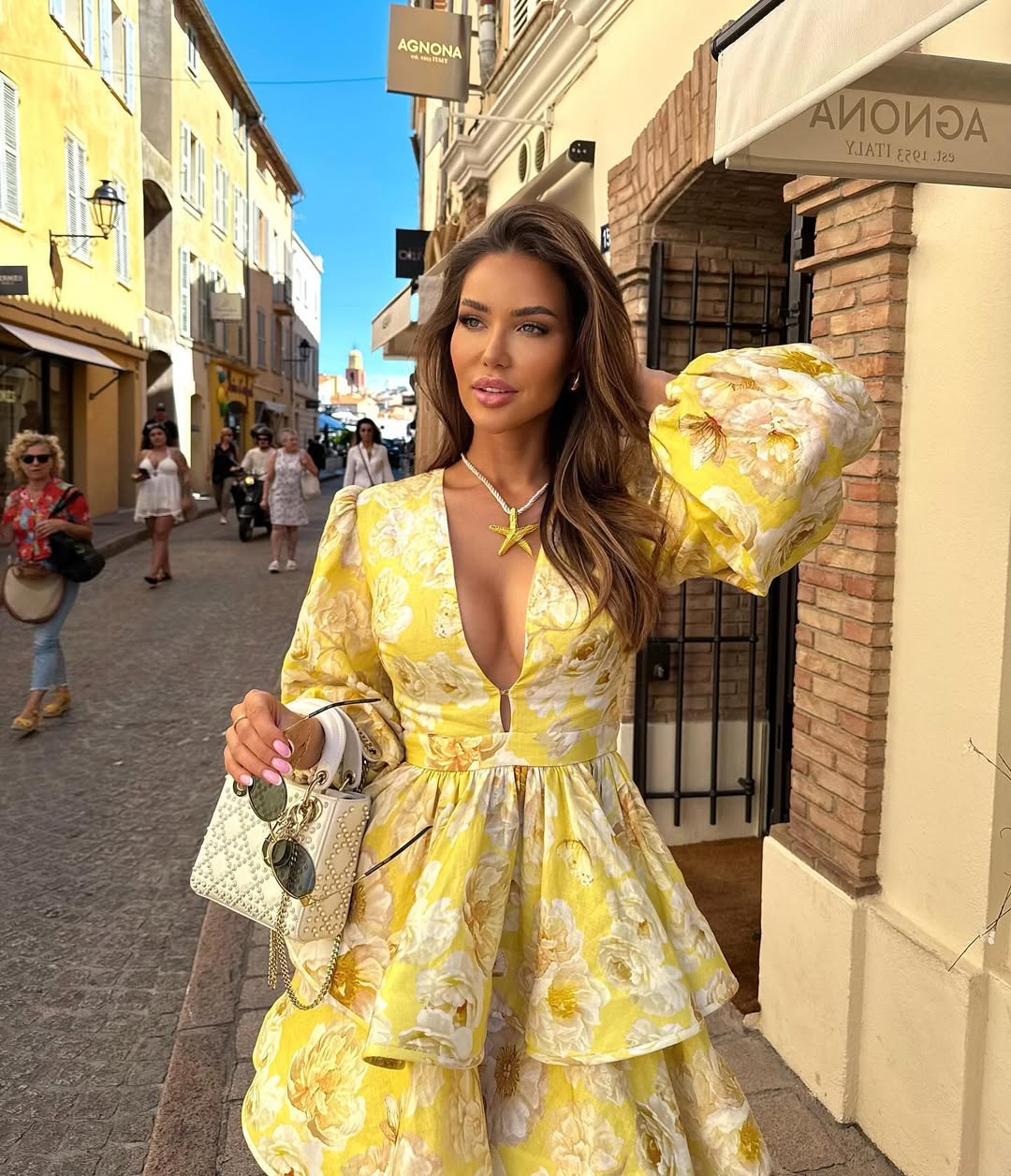 Soléanna – Baroque print – Tiered mini dress-15151055896960-Santi Vento Atelier