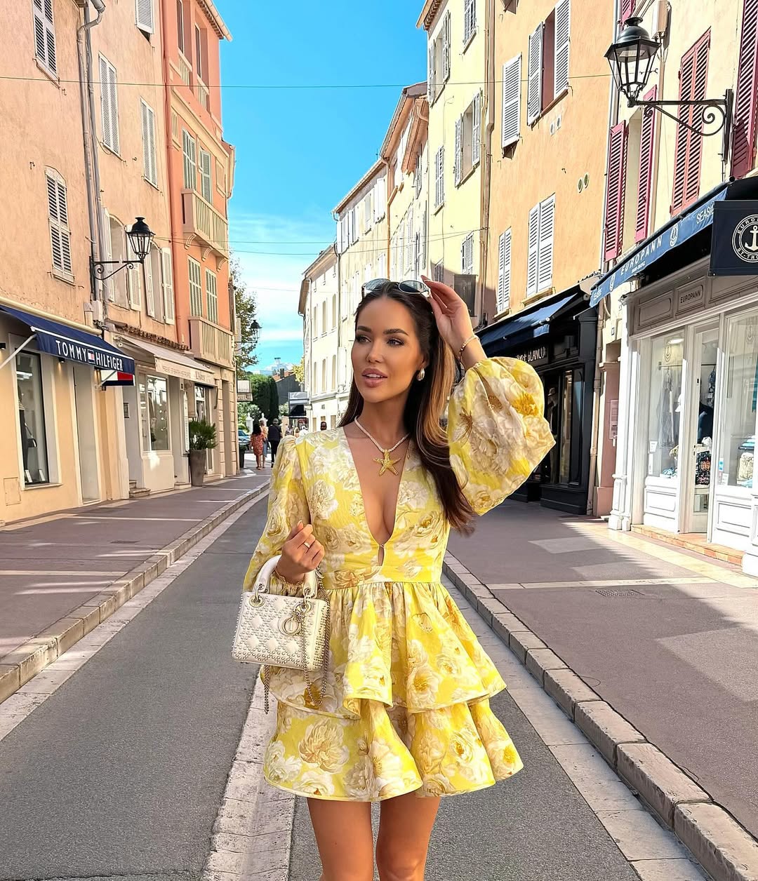 Soléanna – Baroque print – Tiered mini dress-15151055896960-Santi Vento Atelier