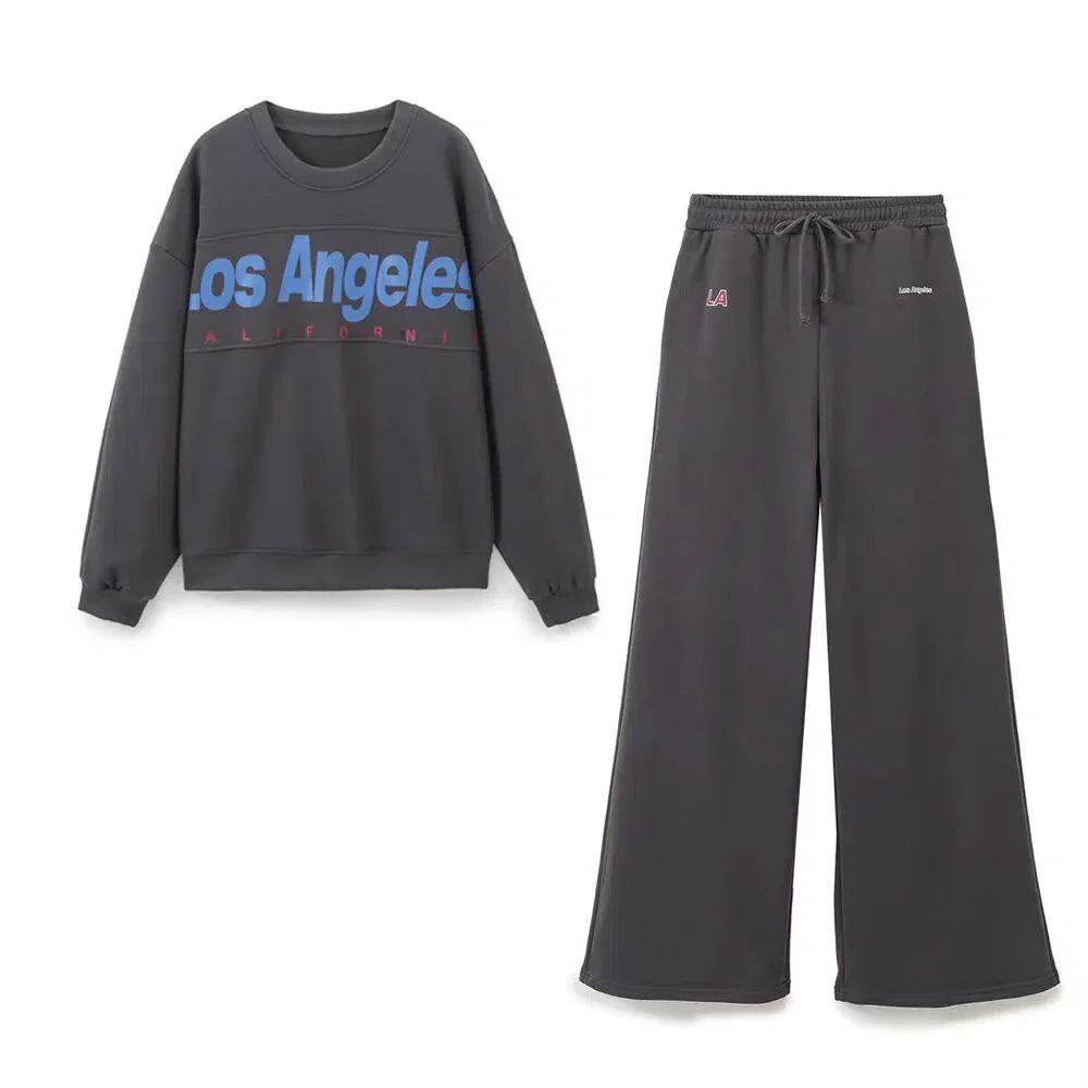 Soleil – Crew neck sweatshirt & jogger-style pants – Los Angeles lounge set-15141242339712-Santi Vento Atelier