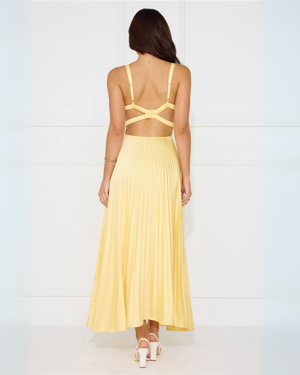 Soléna – Pleated design – Midi dress-15139038790016-Santi Vento Atelier