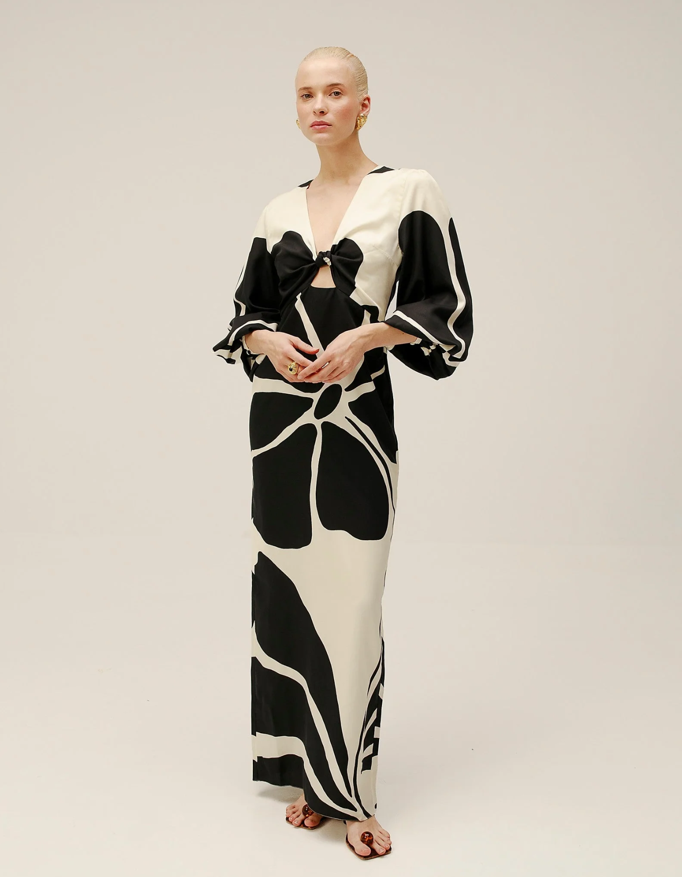 Solérine – Retro stripe mix – Midi tie-front dress-15168488997248-Santi Vento Atelier