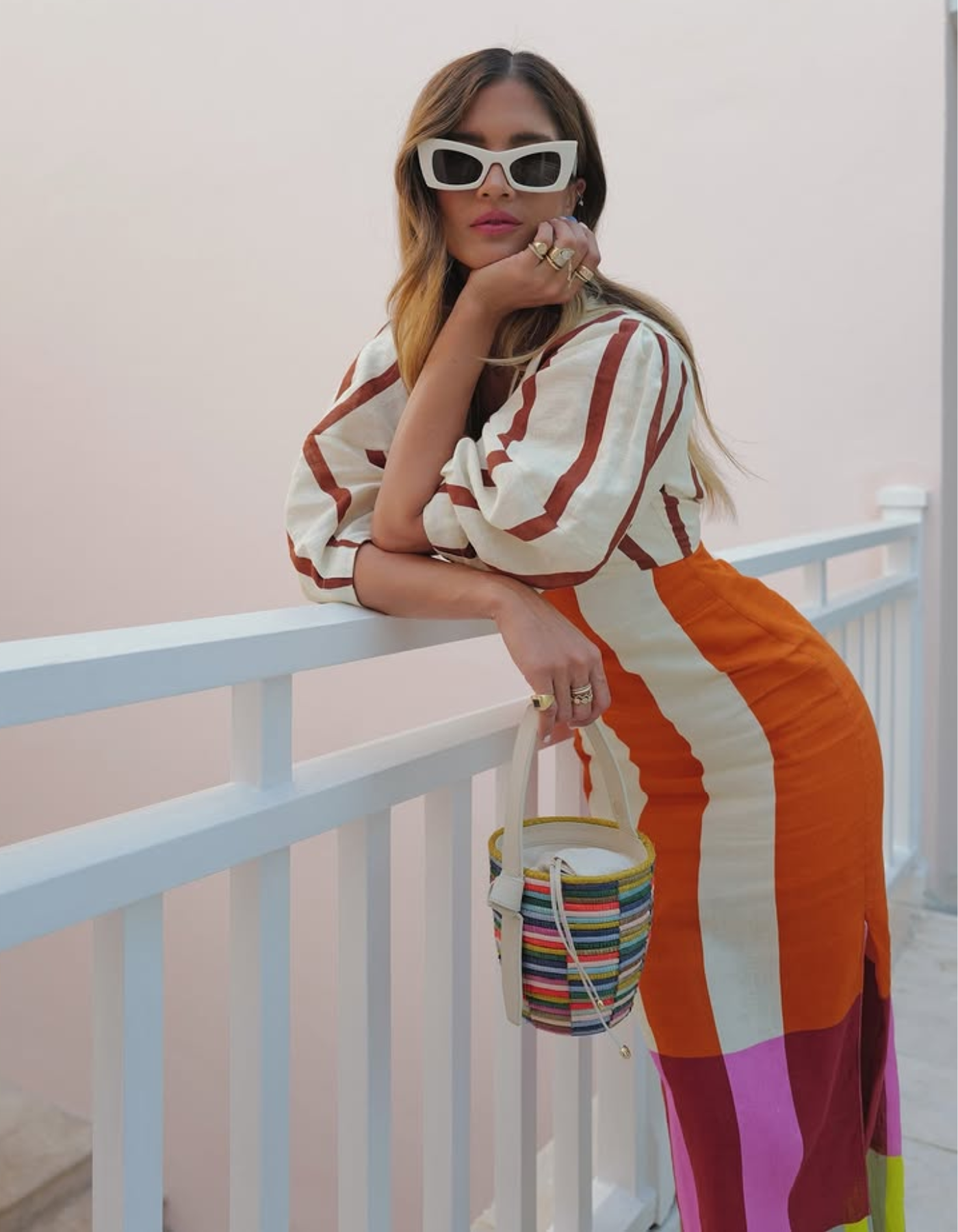 Solérine – Retro stripe mix – Midi tie-front dress-15168488997248-Santi Vento Atelier