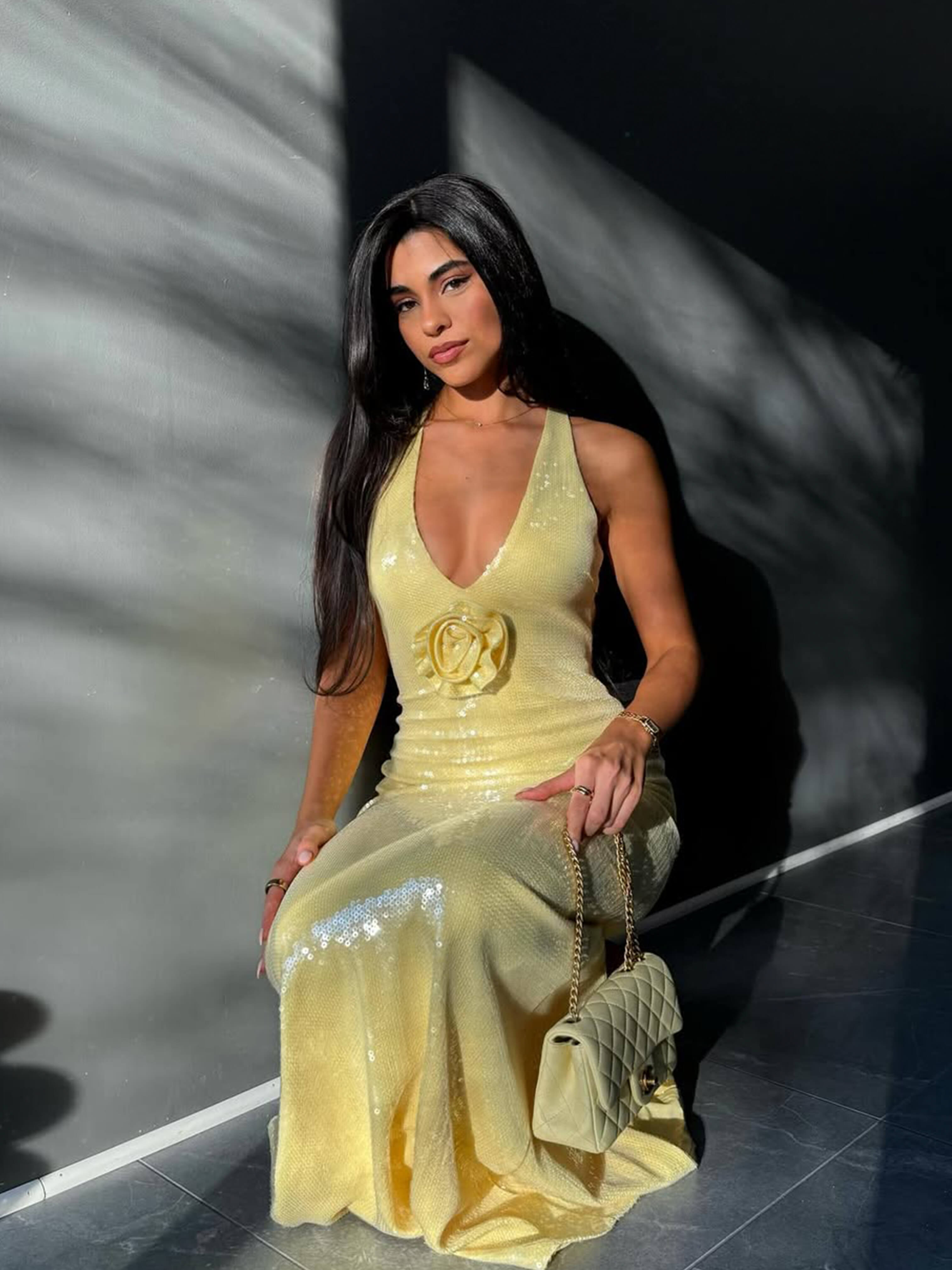 Soliane – Rosette detail – Halter evening gown-15157950316928-Santi Vento Atelier