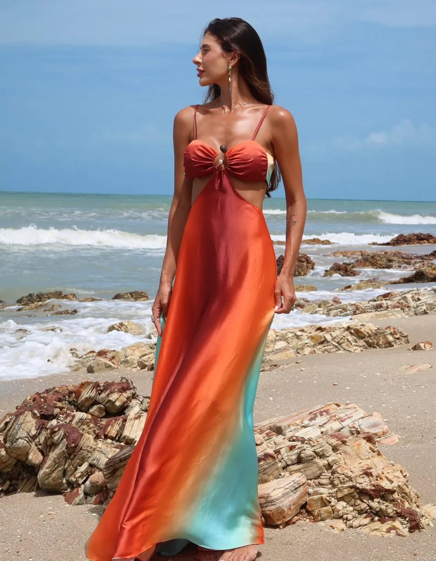 Solmarisse – Ombre cut-out – Maxi beach dress-15151283798400-Santi Vento Atelier