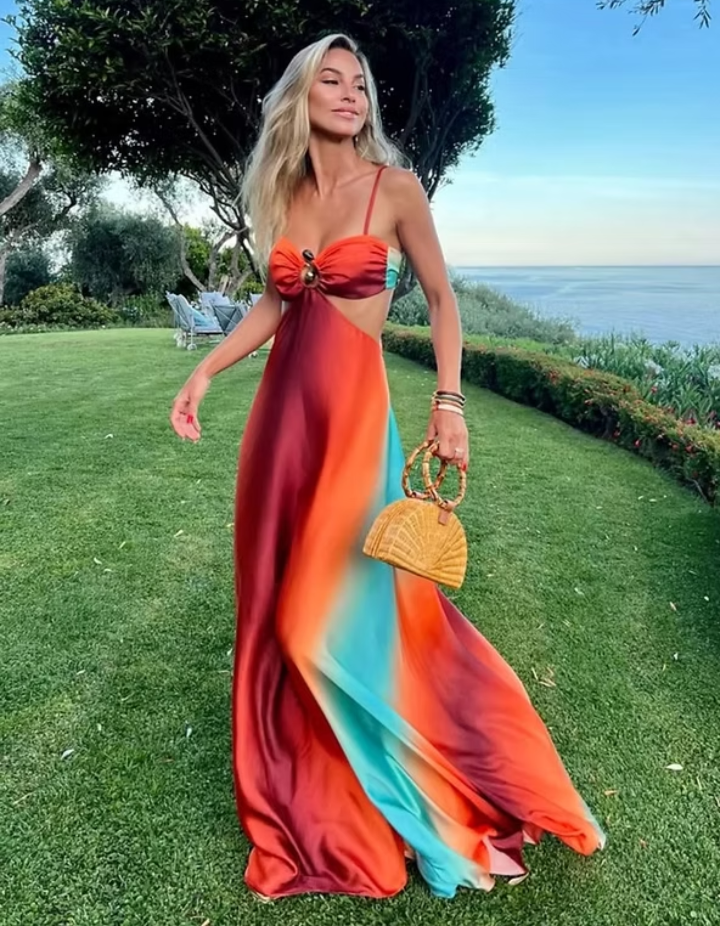 Solmarisse – Ombre cut-out – Maxi beach dress-15151283798400-Santi Vento Atelier