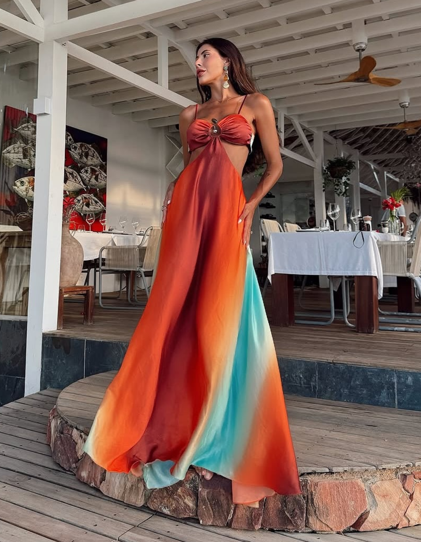 Solmarisse – Ombre cut-out – Maxi beach dress-15151283798400-Santi Vento Atelier