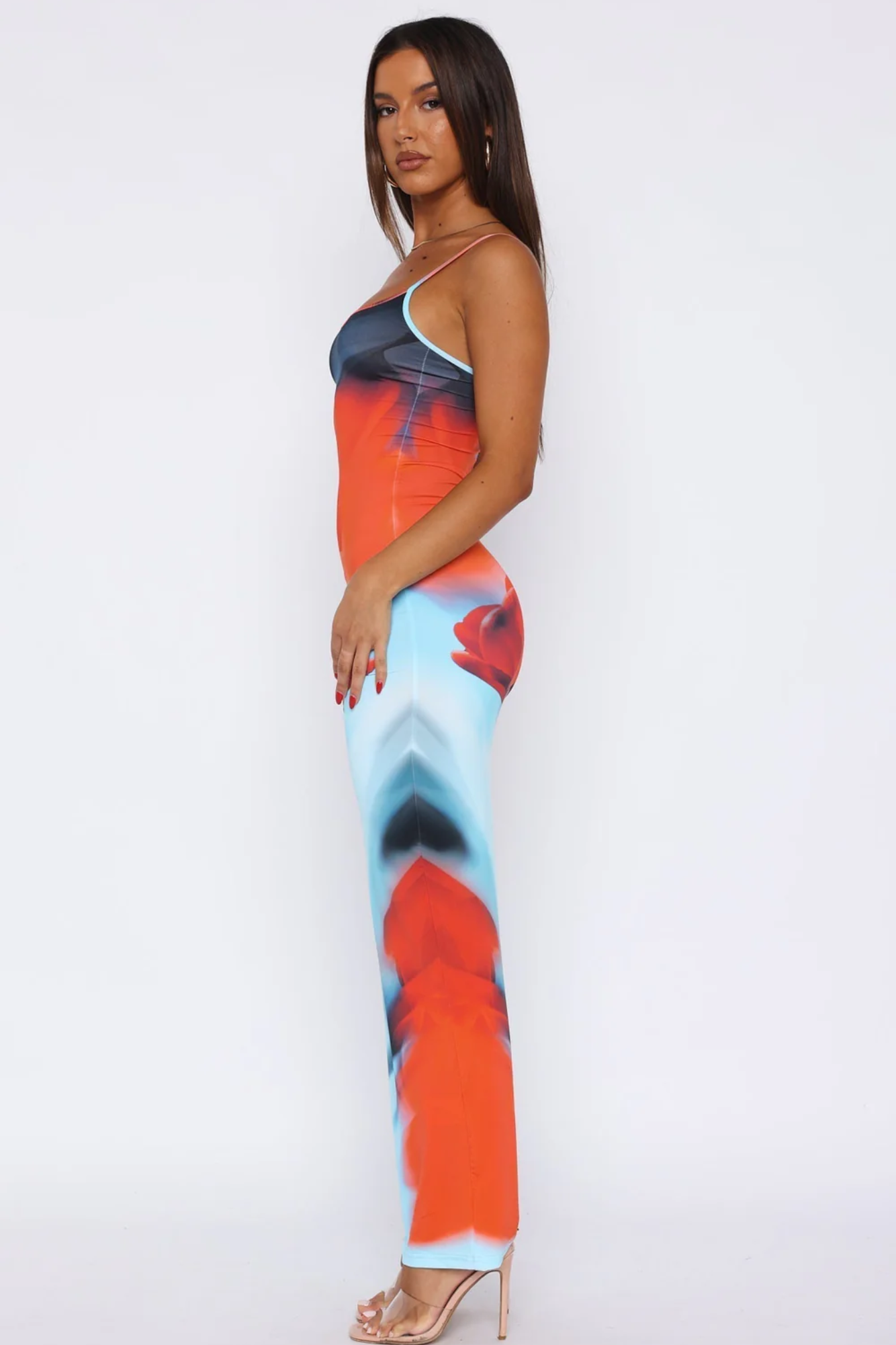 Solvéra – Fluid abstract gradient – Spaghetti strap maxi dress-15148418761088-Santi Vento Atelier