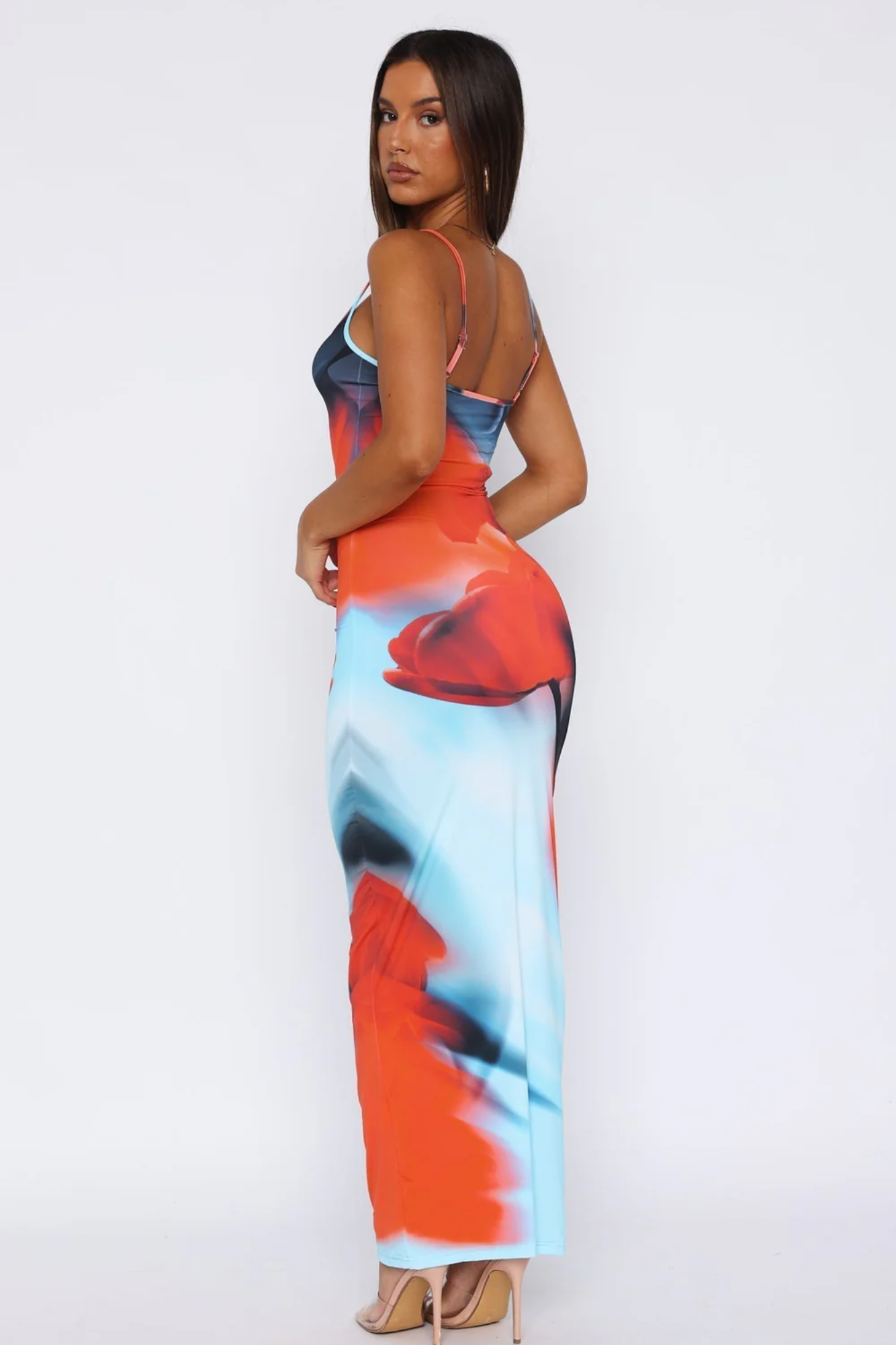 Solvéra – Fluid abstract gradient – Spaghetti strap maxi dress-15148418761088-Santi Vento Atelier