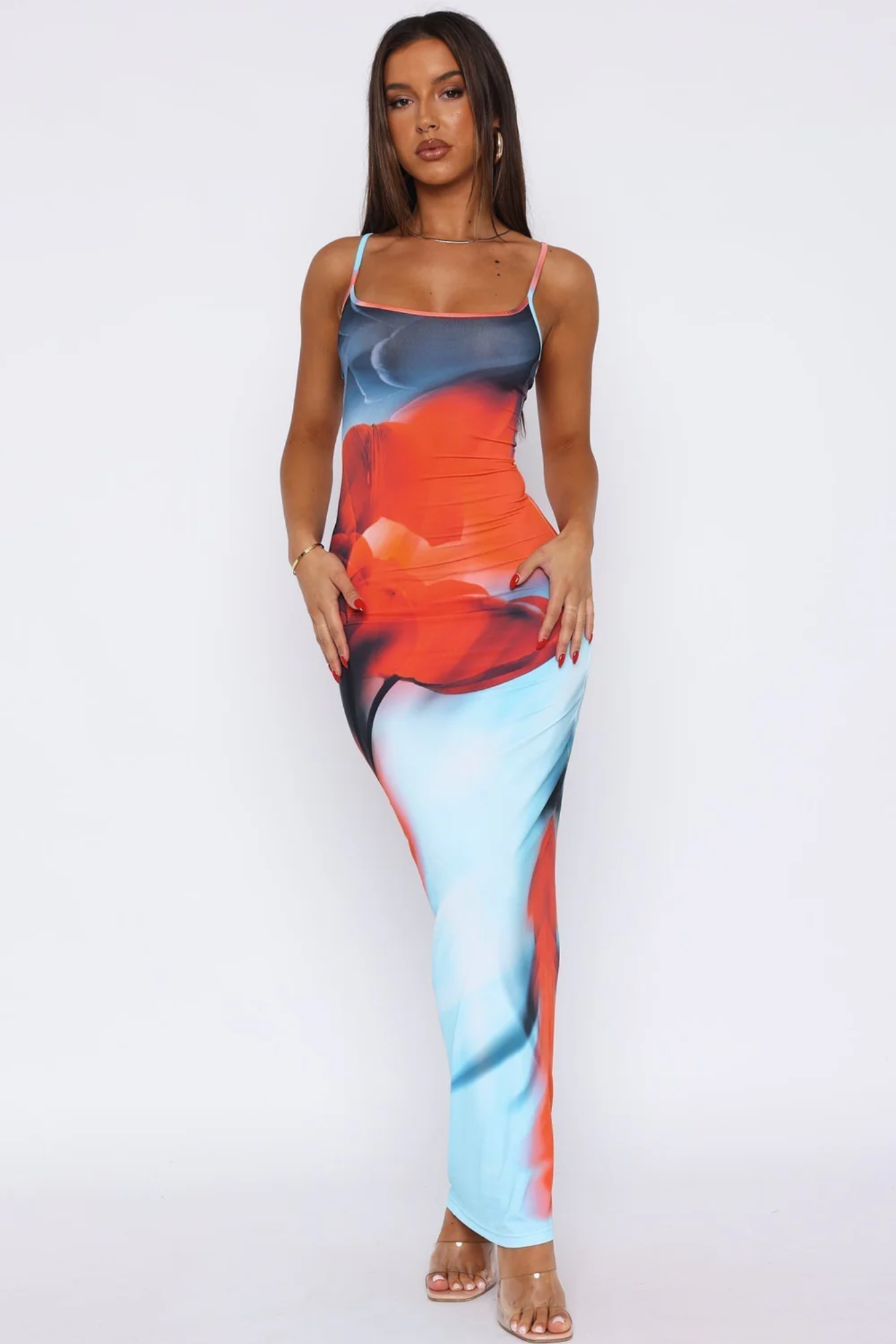 Solvéra – Fluid abstract gradient – Spaghetti strap maxi dress-15148418761088-Santi Vento Atelier