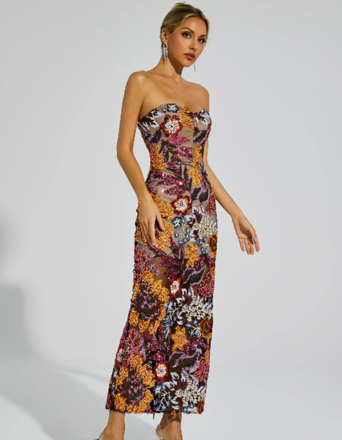 Soravella – Embroidered illusion – Strapless evening dress-15155707183488-Santi Vento Atelier