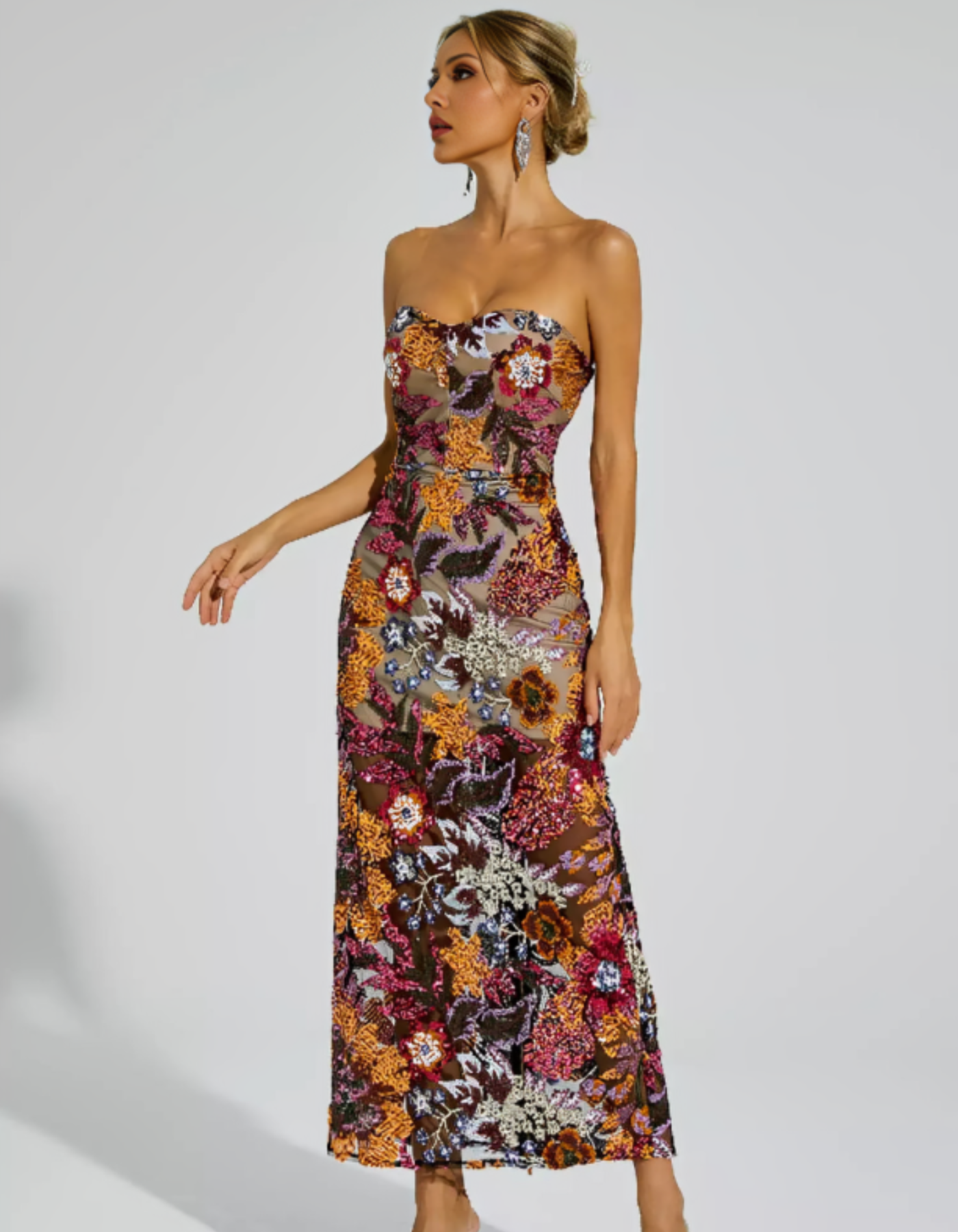 Soravella – Embroidered illusion – Strapless evening dress-15155707183488-Santi Vento Atelier