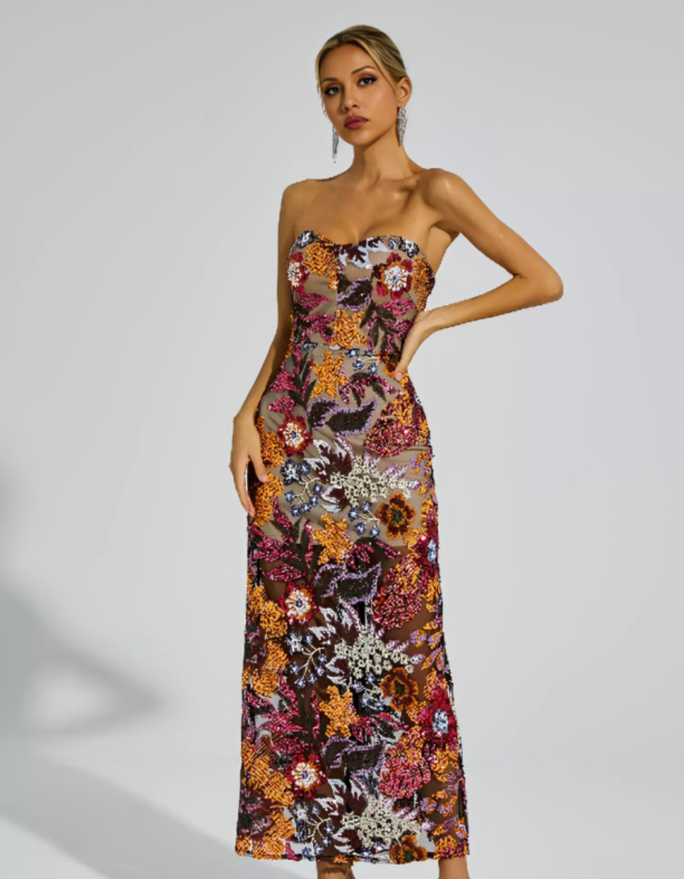 Soravella – Embroidered illusion – Strapless evening dress-15155707183488-Santi Vento Atelier