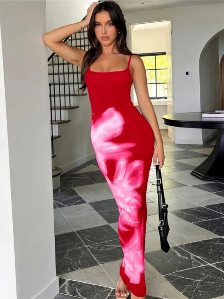 Suzanne – Abstract bloom – Bodycon maxi dress-15148418695552-Santi Vento Atelier