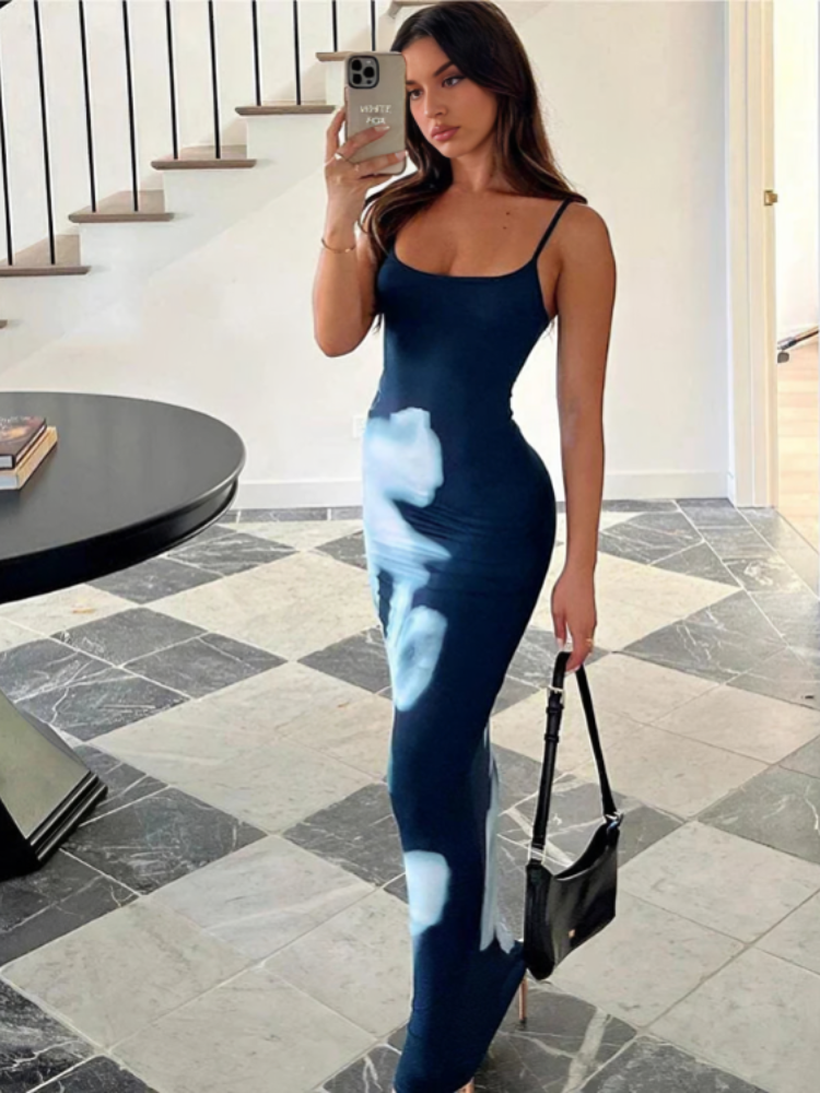 Suzanne – Abstract bloom – Bodycon maxi dress-15148418695552-Santi Vento Atelier