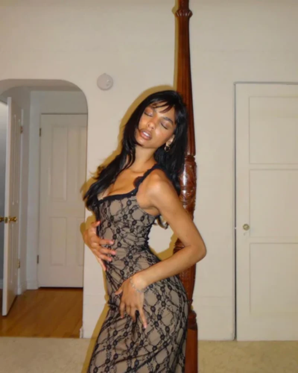 Sylphéa – Sweetheart neckline – Lace midi dress-15139771154816-Santi Vento Atelier