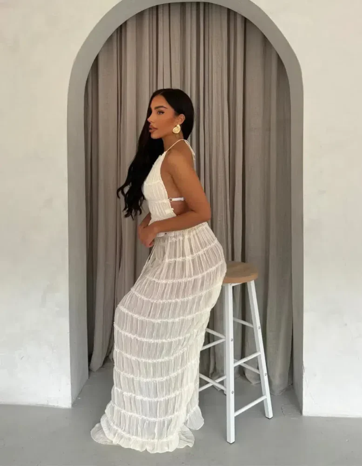 Umberta – Effortless elegance – Ruffled two-piece set-15140857577856-Santi Vento Atelier