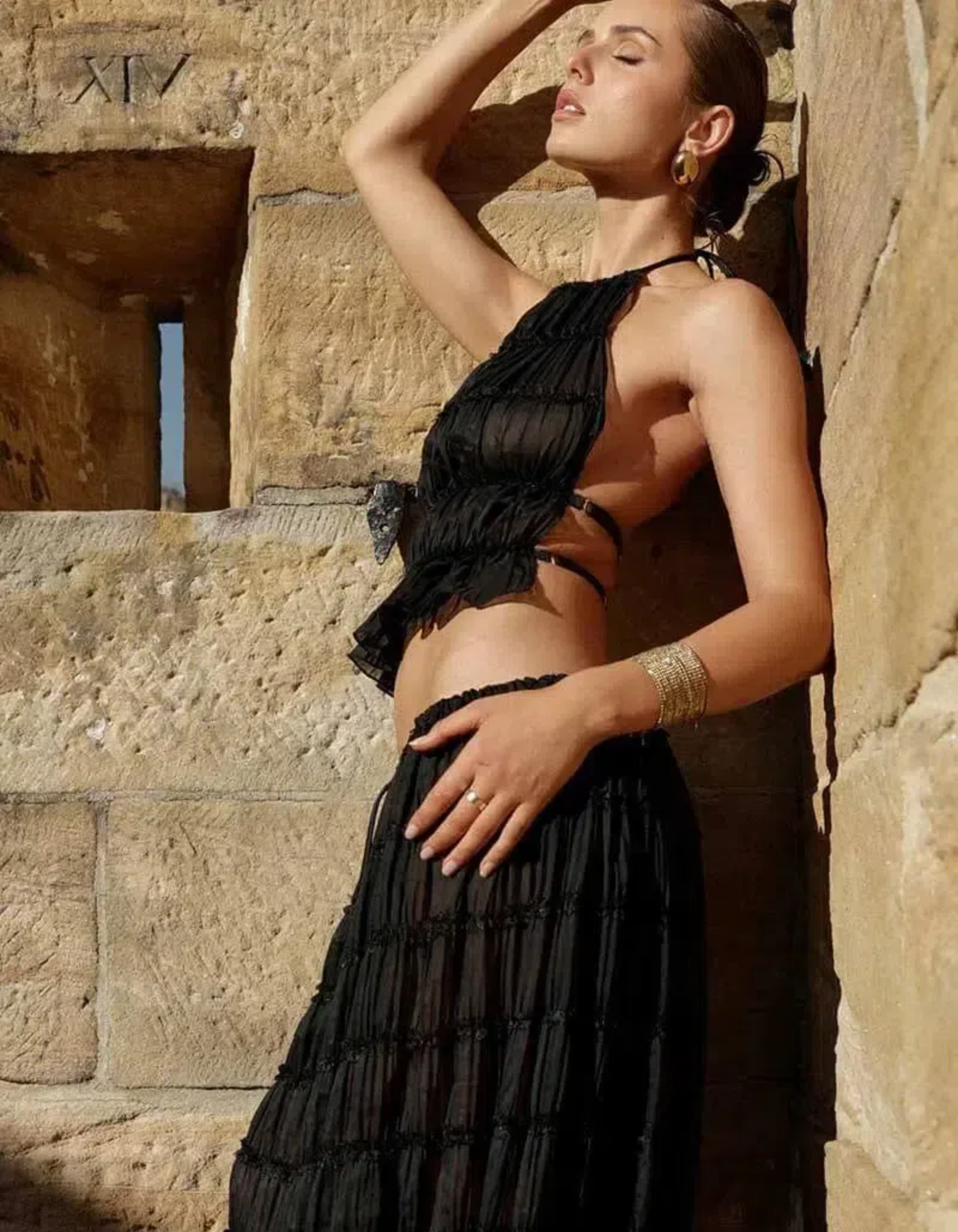 Umberta – Effortless elegance – Ruffled two-piece set-15140857577856-Santi Vento Atelier