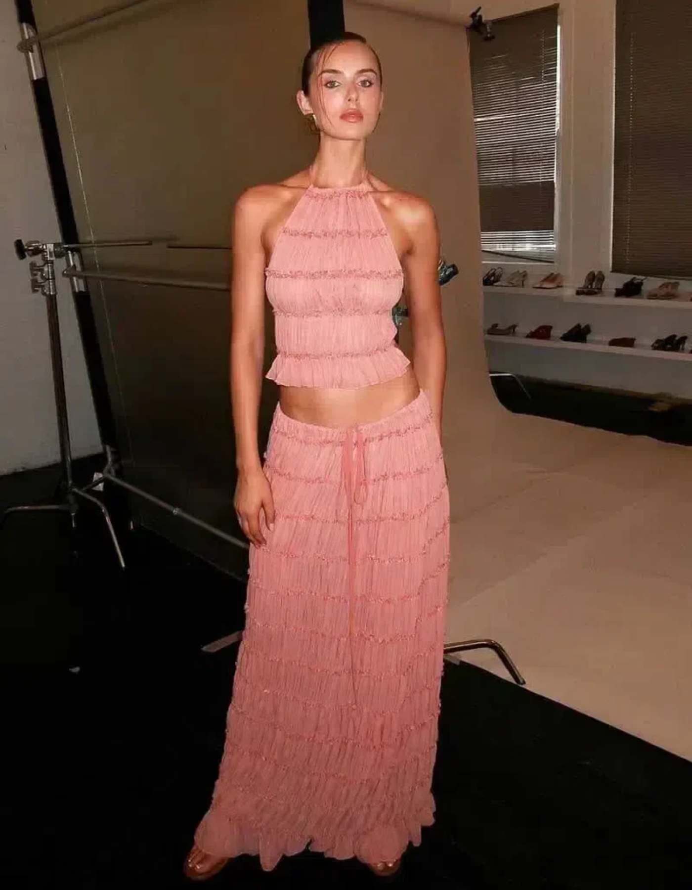 Umberta – Effortless elegance – Ruffled two-piece set-15140857577856-Santi Vento Atelier